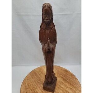 Handcarved Wooden Praying Religious Figure 12"